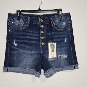 RACHEL Rachel Roy Blue Jean Shorts High-Waisted Distressed